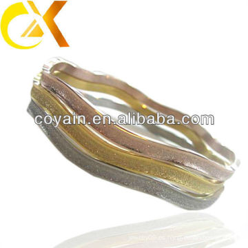 Brazalete 3pcs del acero inoxidable de la arena-explosión para el sistema con el oro y el chapado en oro color de rosa